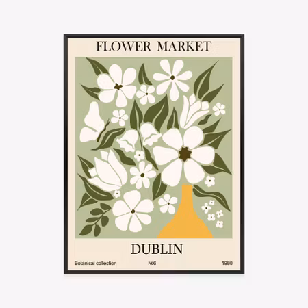Poster med ram - Dublin flower market