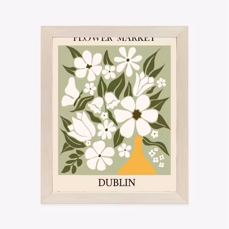 Poster med ram - Dublin flower market