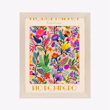 Poster med ram - Colorful flowers flower market