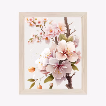 Poster med ram - Japanese white and pink cherry