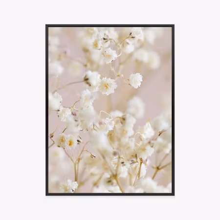 Poster med ram - White small flowers on a pink