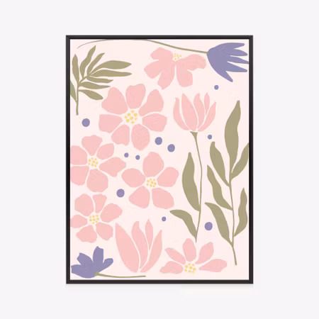Poster med ram - Botanical graphics with pastel