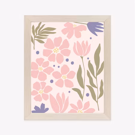 Poster med ram - Botanical graphics with pastel