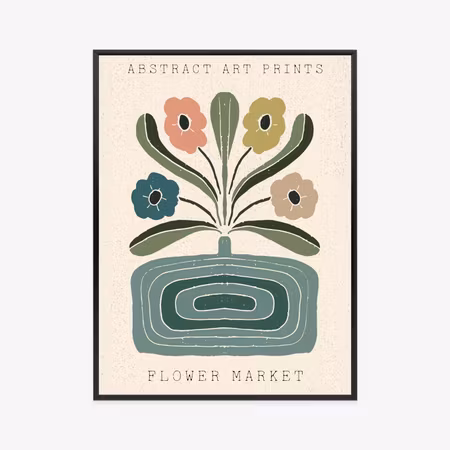 Poster med ram - Modern illustration with a vase