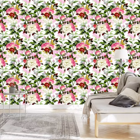 Tapet - Vackra Färgglada Blommor