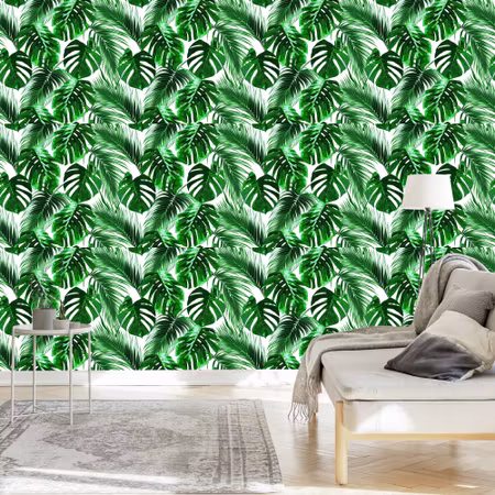 Tapet - Blad av Palm och Monstera