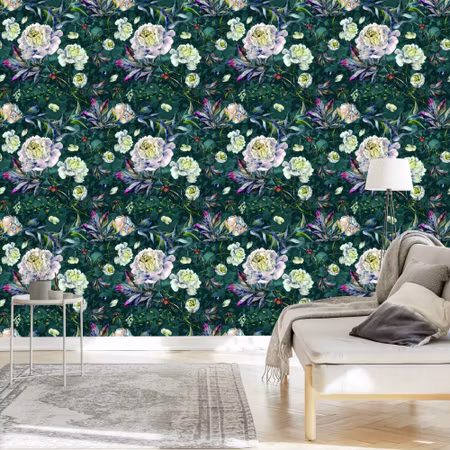 Tapet - Vintage Pioner Blommor