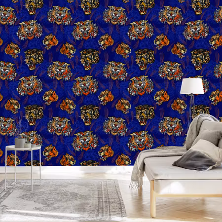 Tapet - Tigrar i Orientalisk Stil