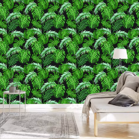 Tapet - Blad av Palm och Monstera
