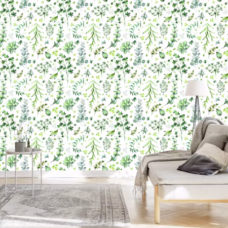 Tapet - Blad och Vildblommor