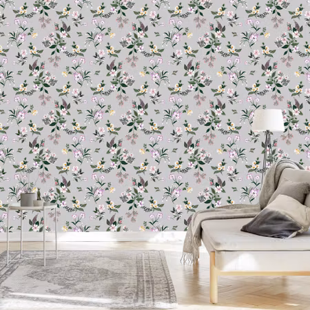 Tapet - Delikat Färgglada Blommor