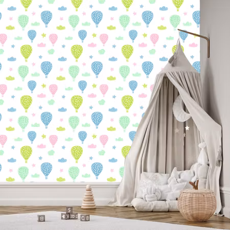 Tapet - För Barn Färgglada Molnballonger