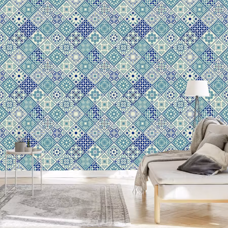 Tapet - Mosaikmönster i Portugisiska Plattor