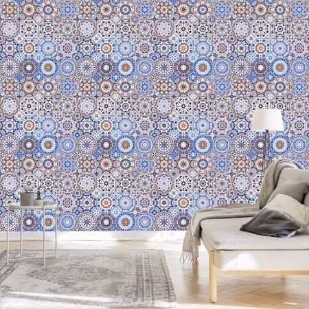 Tapet - Färgglad Mosaik i Arabisk Stil