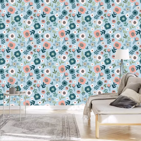 Tapet - Färgglada Blommor