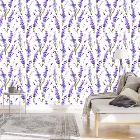 Tapet - Violett Blommor