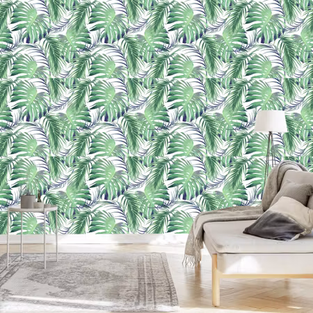 Tapet - Blad av Palm och Monstera