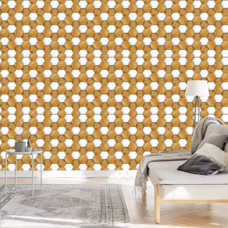 Tapet - Trä 3D Mosaik