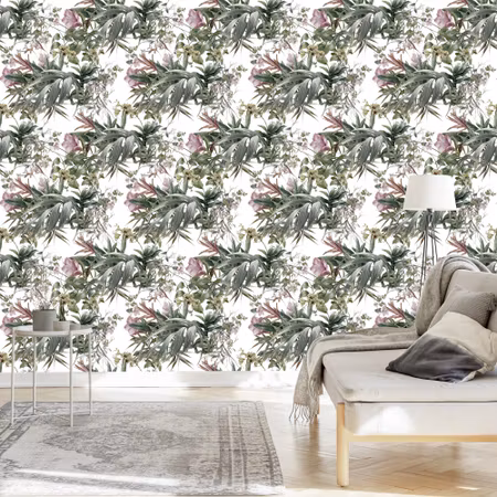 Tapet - Akvarell Blommor