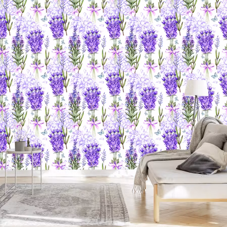 Tapet - Lavendel med Pilbågar