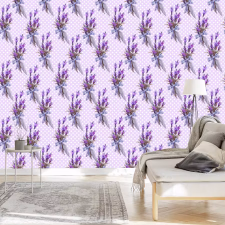 Tapet - Lavendel med Prickar i Bakgrunden