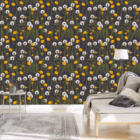 Tapet - Blommande Maskrosor