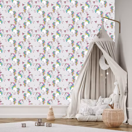 Tapet - För Barn Rainbow Unicorns