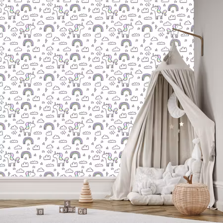Tapet - För Barn Rainbow Unicorns