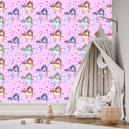 Tapet - För Barn Rainbow Unicorns