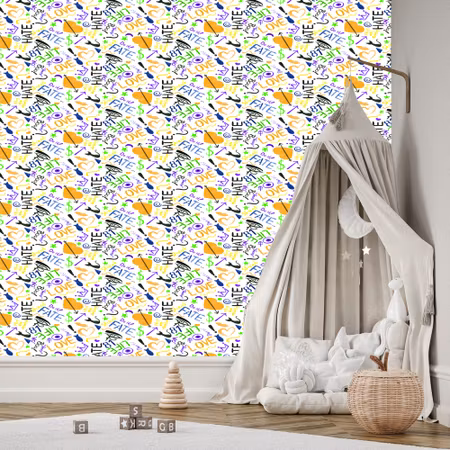 Tapet - Fashionabla Mönster Målade med Akvarell