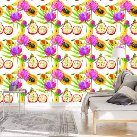 Tapet - Med Frukt Blommor för Kök Matsal