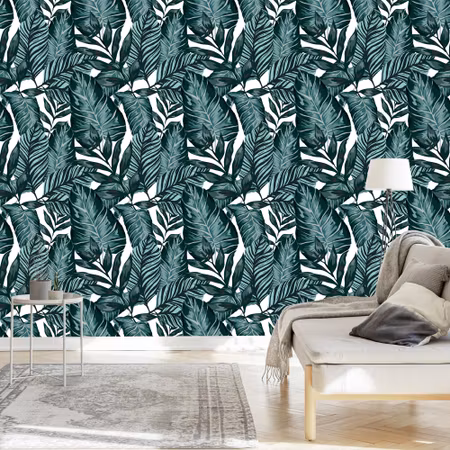 Tapet - Blade Af Passionsfrugt Og Monstera