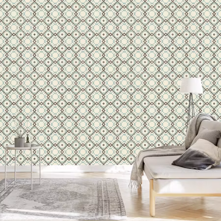Tapet - Geometriska Mönster i Retro Stil