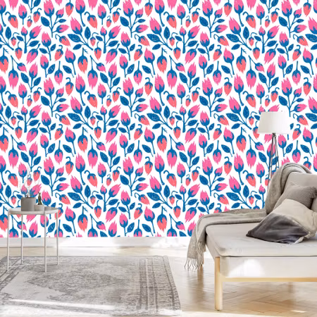 Tapet - Blommor i Retro Stil