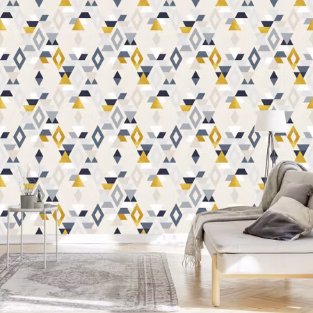 Tapet - Geometriska Mönster Retro Stil