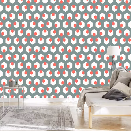 Tapet - Geometriska Figurer i Retro Stil