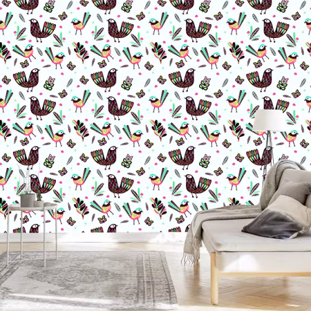 Tapet - Boho Stil Fåglar