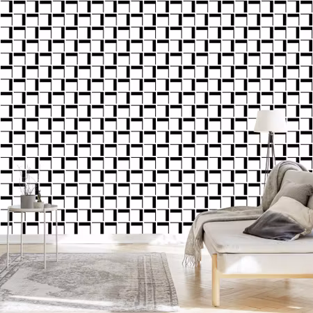 Tapet - 3D Geometrisk Pläd för Kontor Vardagsrum