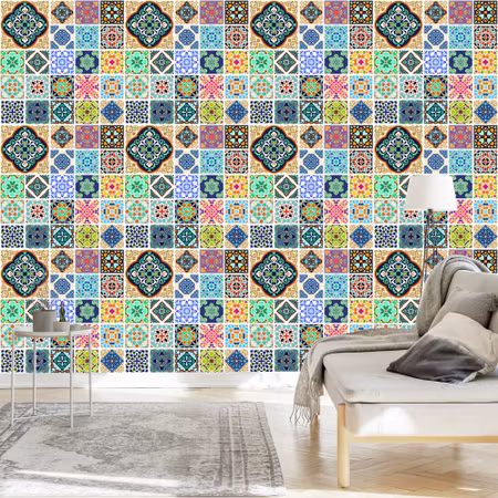 Tapet - Färgglad Orientalisk Mosaik för Köket