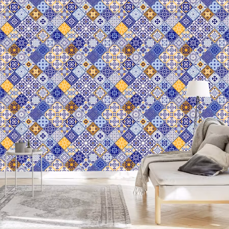 Tapet - Mosaikmönster Imitation av Kakel till