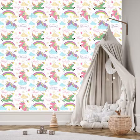 Tapet - För Barn Magic Unicorns