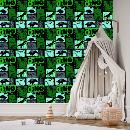Tapet - Ungdomsrum med Dinosaurier