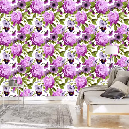 Tapet - Penser Morning Glory och Pioner