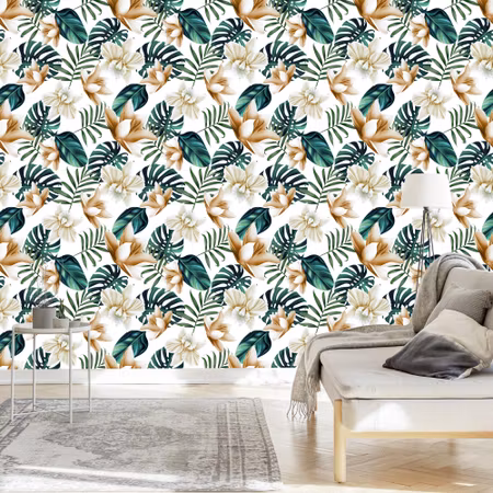 Tapet - Blommor i Retro Stil
