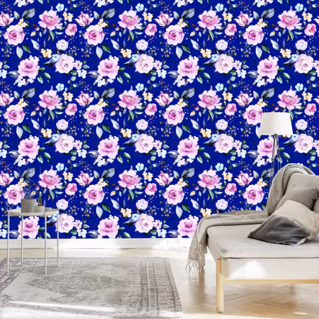 Tapet - Rosor Färgglada Blommor