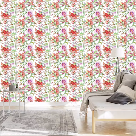 Tapet - Blommor i Mjuka Färger