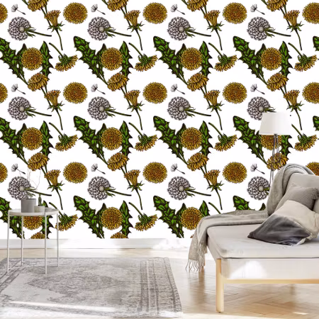 Tapet - Blommande Maskrosor