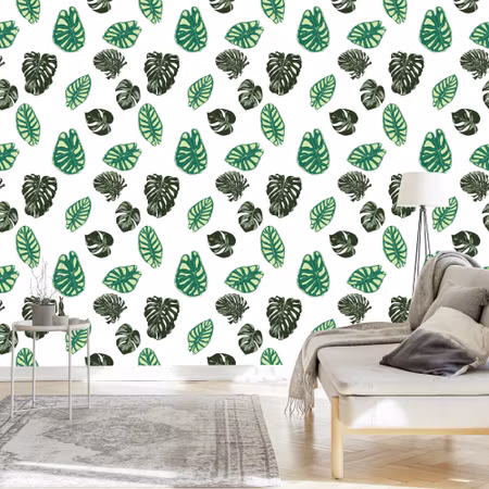 Tapet - Monstera och Alocasia Blad