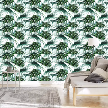Tapet - Blad av Palm och Monstera