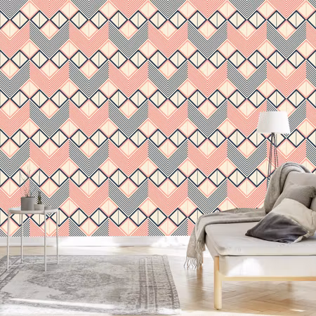 Tapet - Geometriska Mönster i Retro Stil